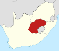 Map of the provinces of South Africa 1976-1994 with the OFS highlighted.svg
