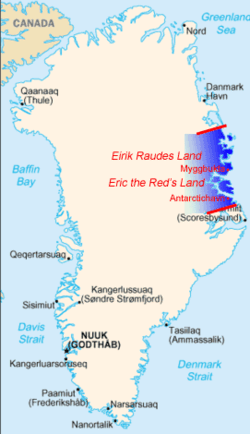 Location of Erik the Red's Land