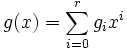 g(x)=\sum\limits_{i=0}^{r}g_ix^i