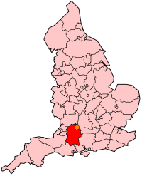 Графство Уилтшир на карте Англии