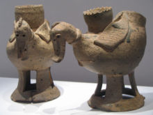 Глиняные сосуды в виде уток, V или VI век