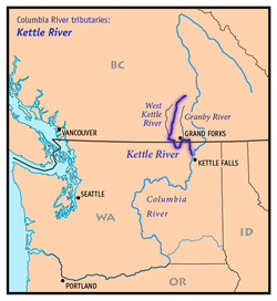 Река Кетл на карте