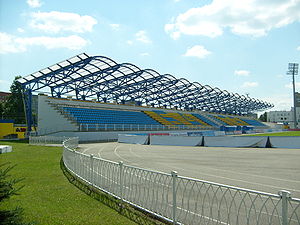 Восточная трибуна городского стадиона в Борисове, Беларусь
