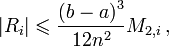 ~\left| R_{i} \right| \leqslant \frac{\left( b-a \right)^3}{12n^2} M_{2,i}\,,