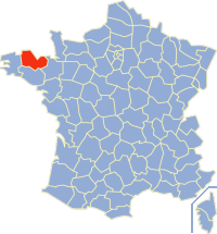 Департамент Кот-д’Армор на карте Франции